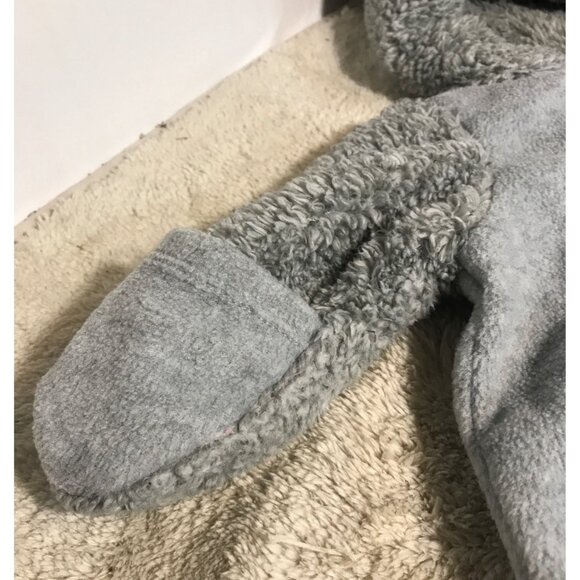 Koala Baby Baby Bear Fleece Bunting Romper Hooded & Ears 0-3M Gray Footed - Picture 3 of 8